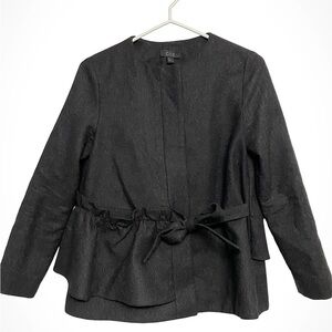 COS Wool Blend Blazer Jacket Button Up Front Side Tie With Pocket Detail 2